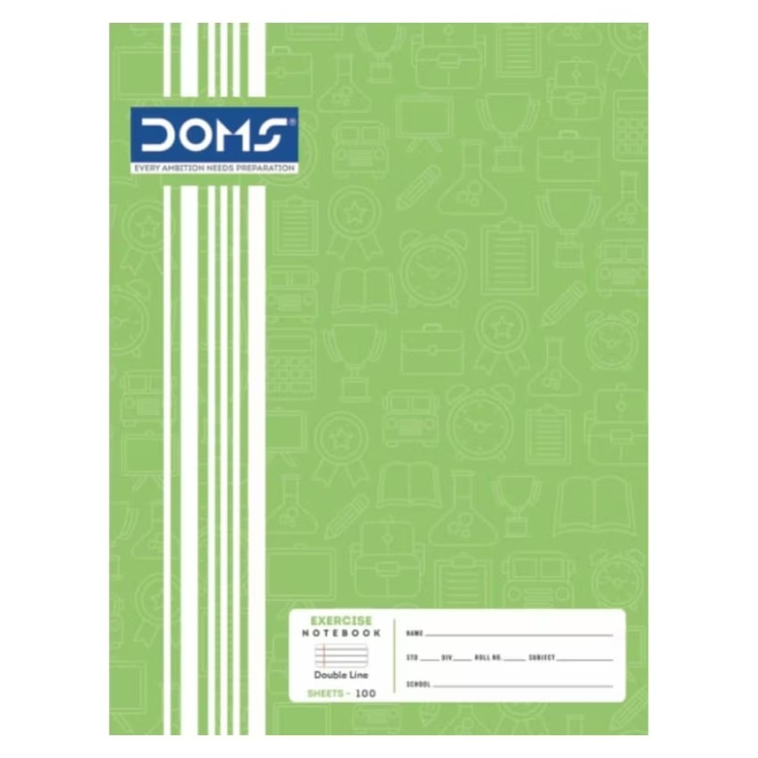 Doms Double Line Exercise Book 100 Sheets 21x16inch