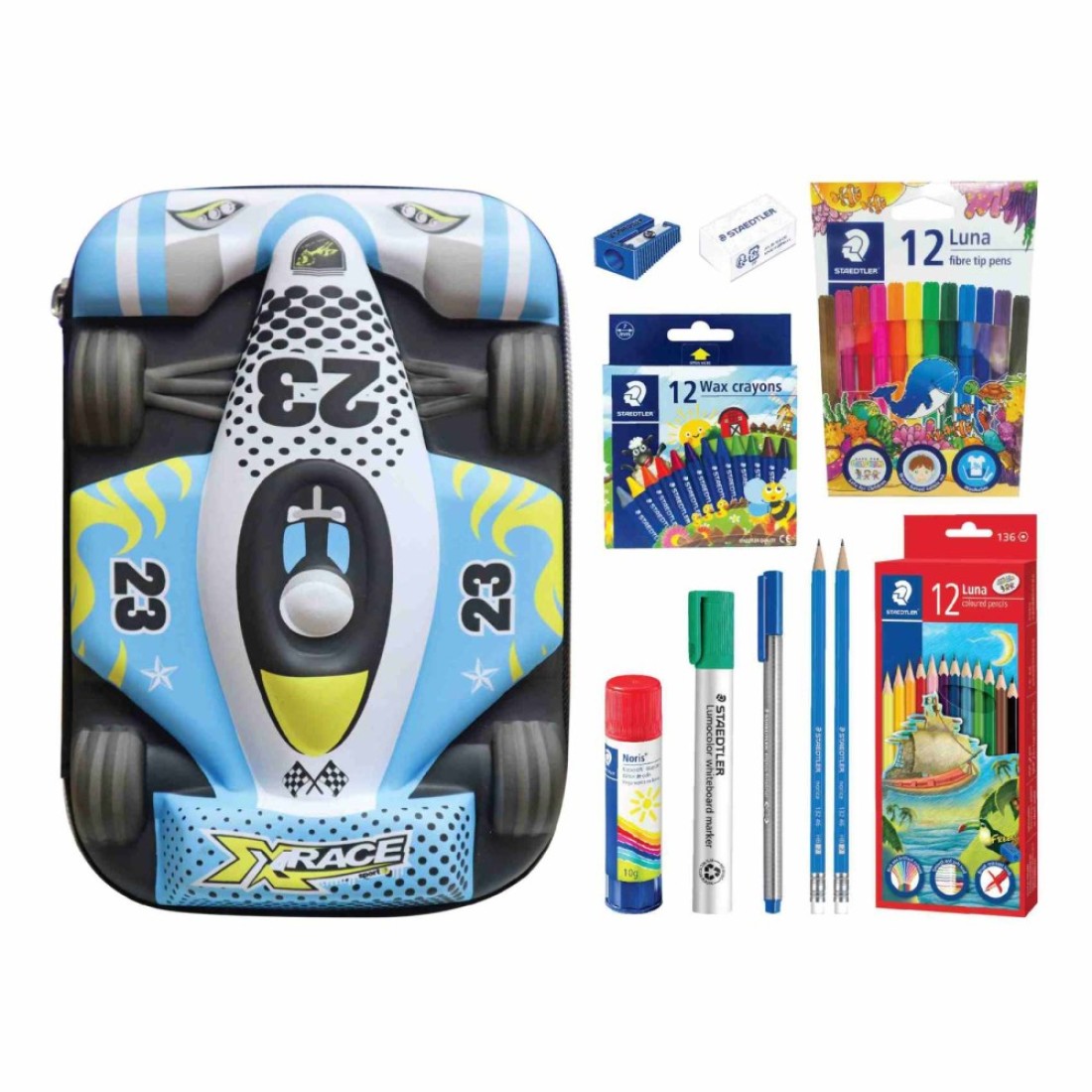 Staedtler Race Car Themed School Case Set