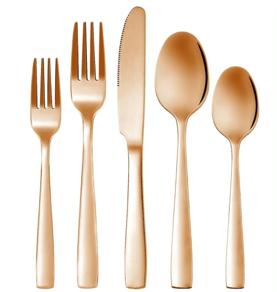 MAAC Home Elegant Rose Gold Cutlery Set for Memorable Occasions - Set of 5 Luxurious Elegant Durable Classic Premium Design Cutlery Set Perfect for everyday use, get together, restaurant