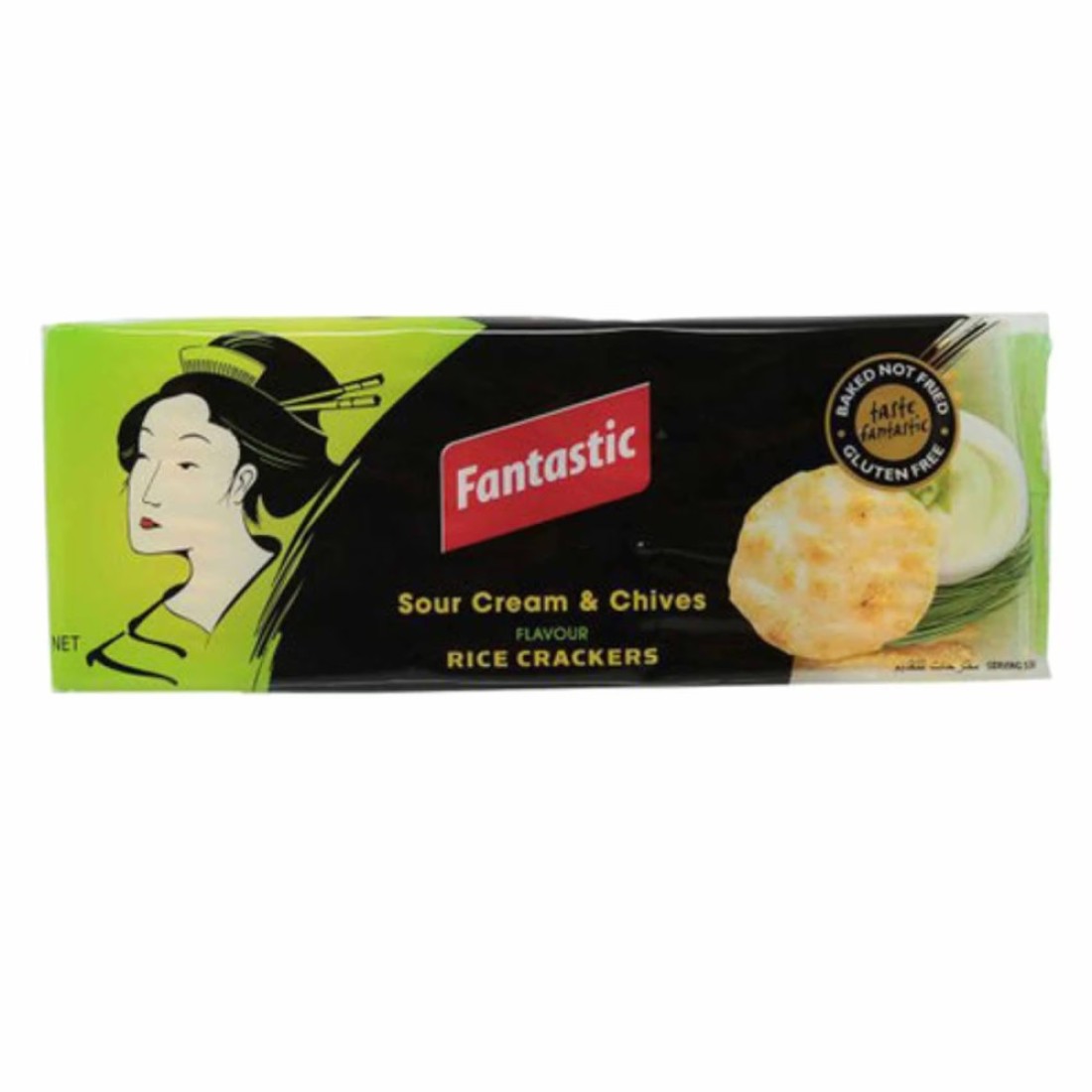 Fantastic Sour Cream and Chives Flavour Rice Crackers, 100g