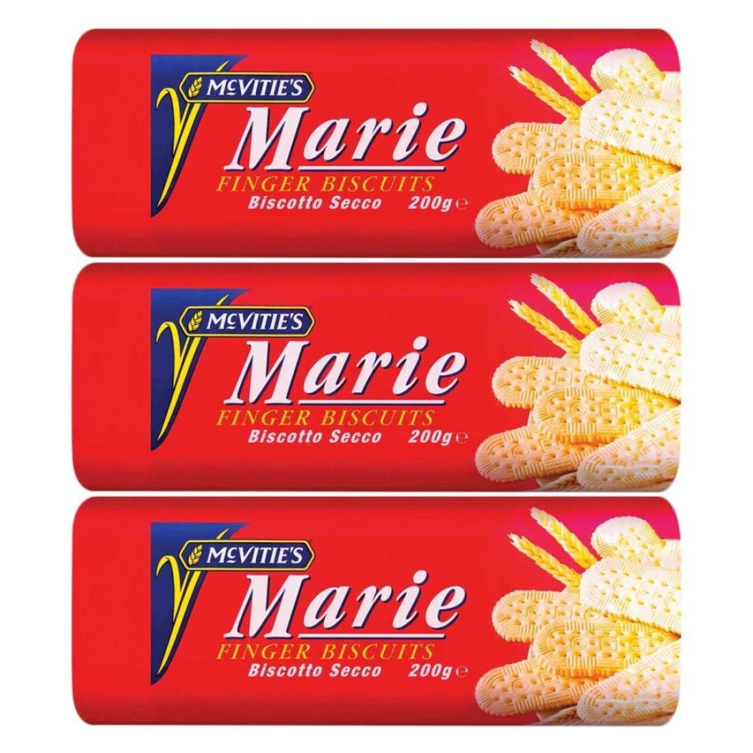 McVitie&#39;s Marie Finger Biscuits, 200g Pack of 3