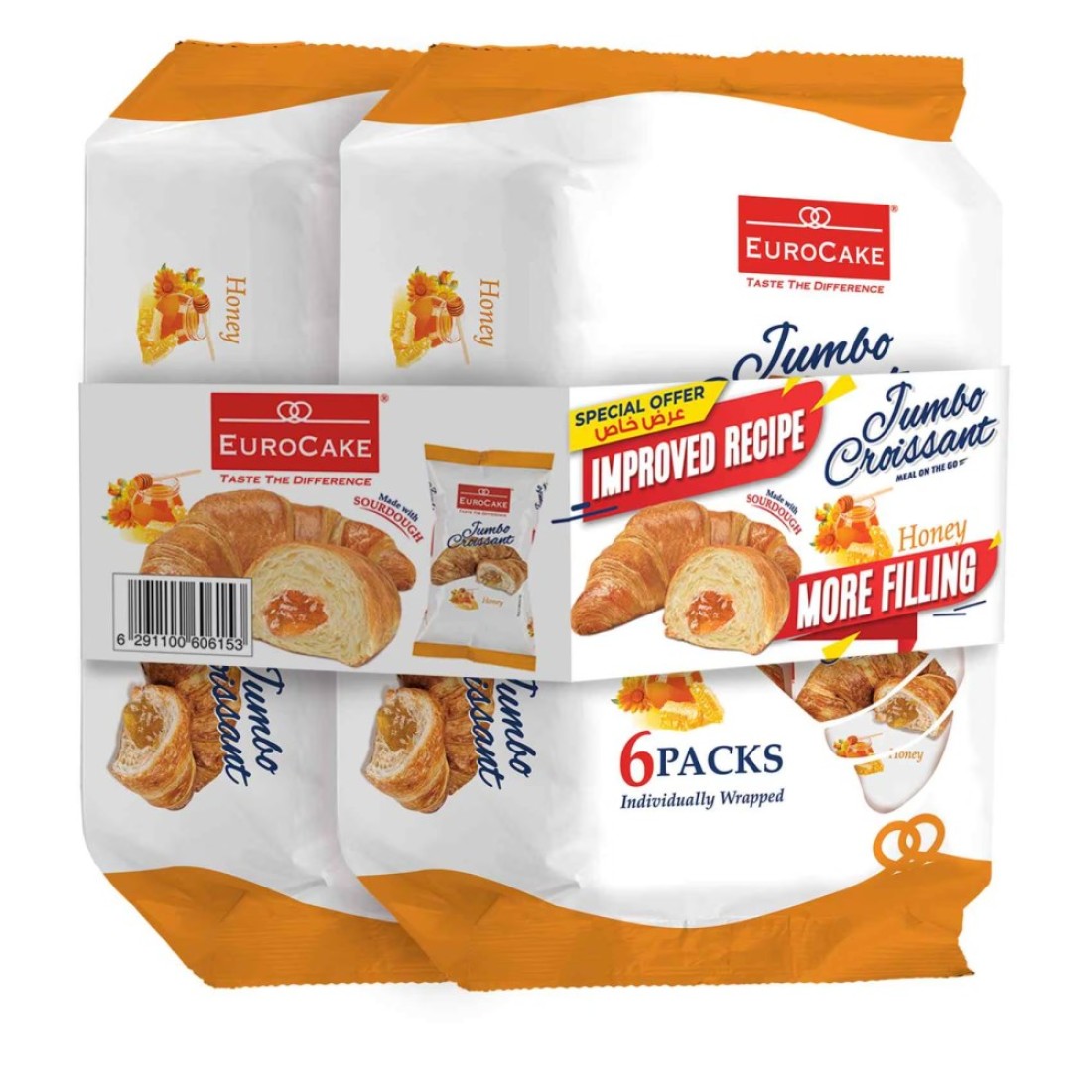 EuroCake Honey Filled Jumbo Croissant, 300g Pack of 2