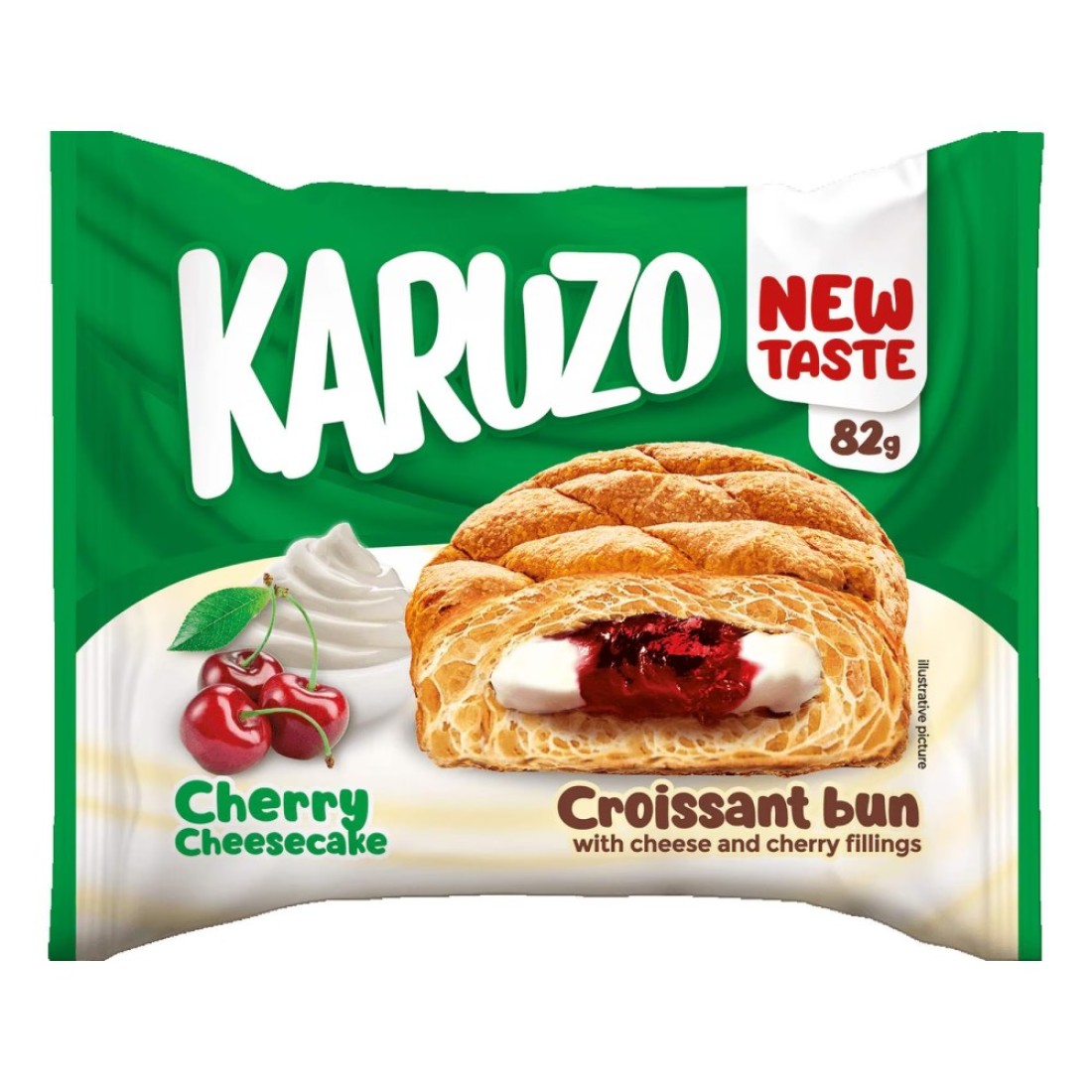 Karuzo Croissant Bun Cherry Cheesecake 82g