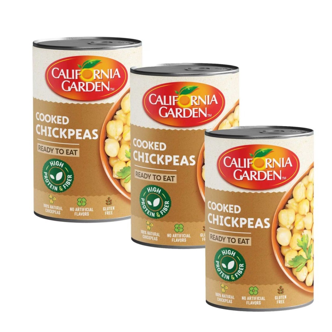 California Garden Ready to Eat Chickpeas 400g Pack of 3