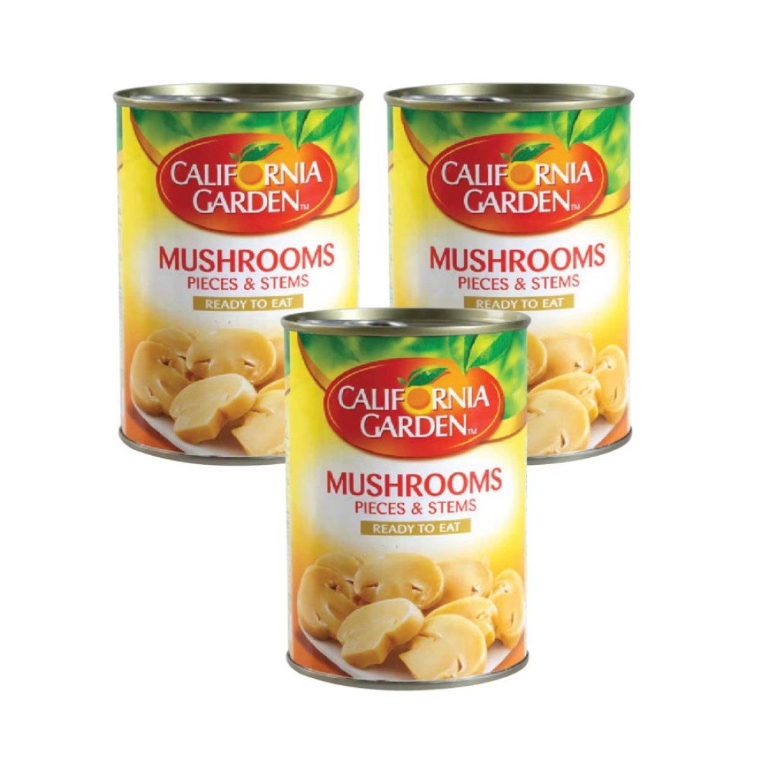 California Garden Ready To Eat Mushrooms Pieces And Stems 425g Pack of 3