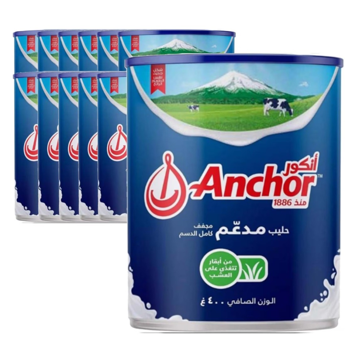 أنكور مسحوق حليب مدعم 400 غرام حزمة من 12