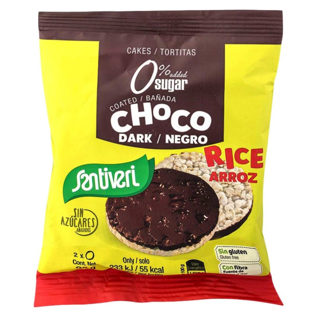Santiveri Rice Cakes Coated with Dark Chocolate, 25g