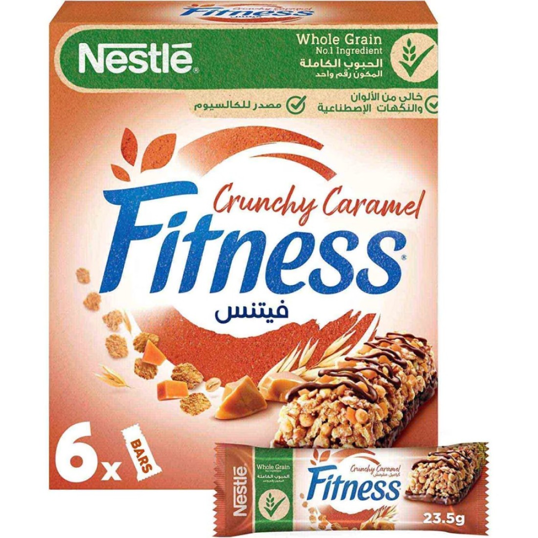 Nestle Fitness Crunchy Caramel Cereal Bar, 23.5g Pack of 6
