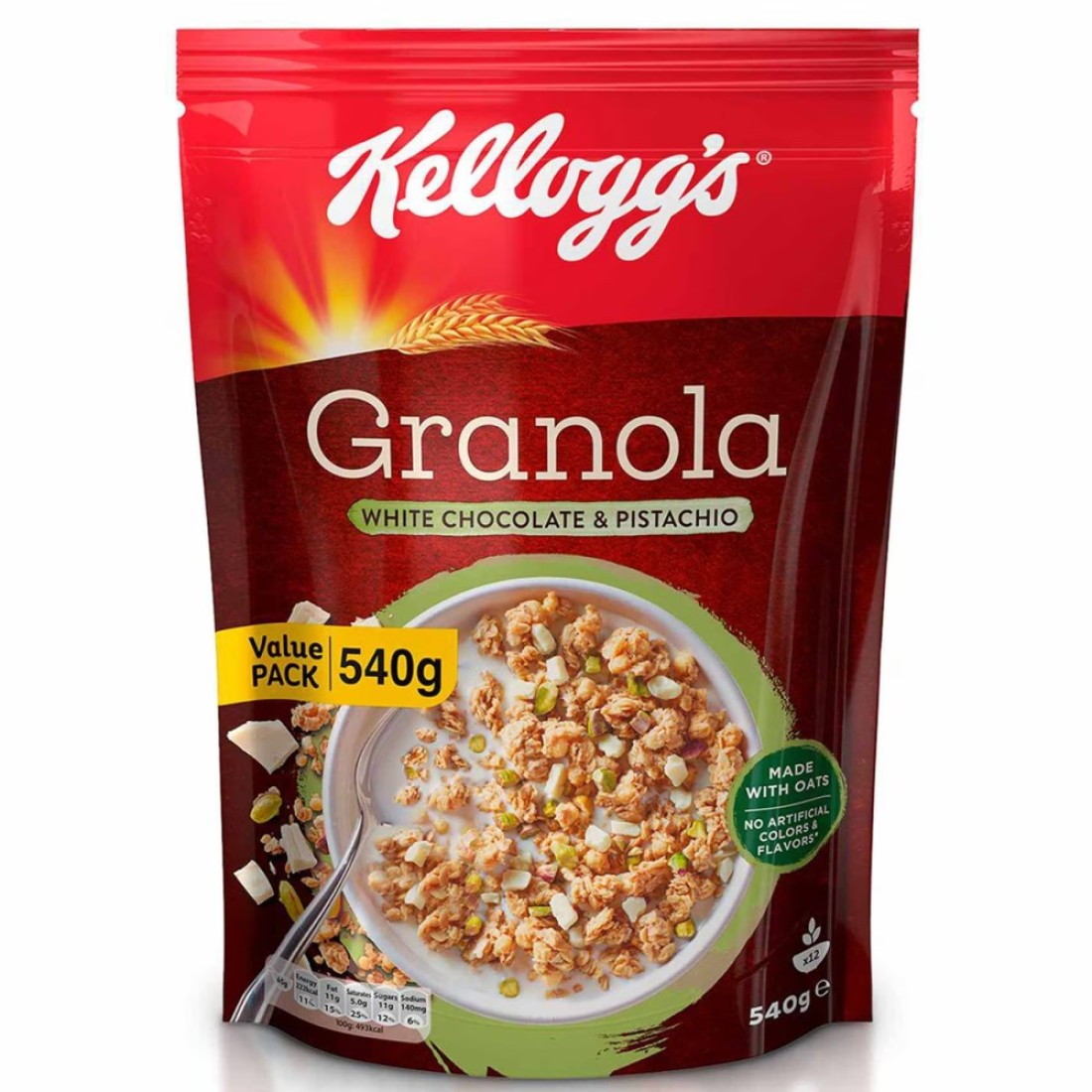 Kellogg&#39;s Granola White Chocolate with Pistachio, 540g