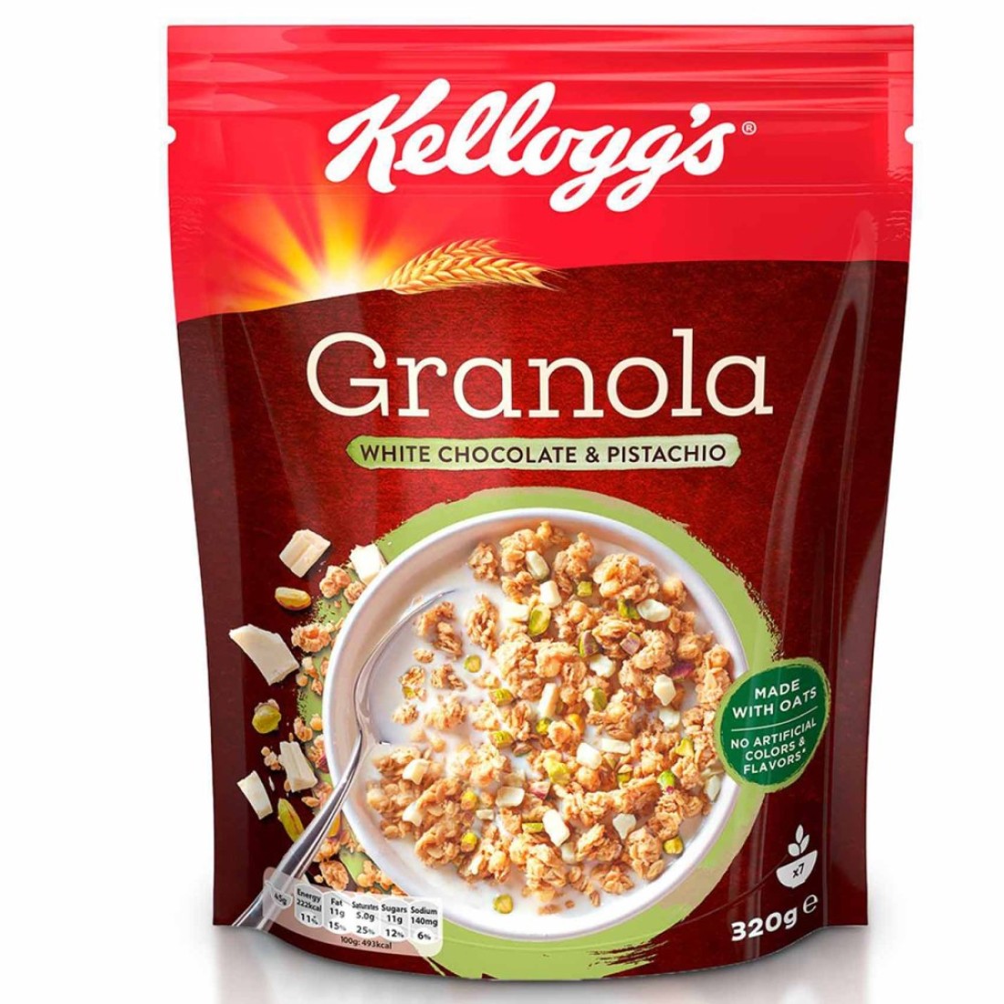 Kellogg&#39;s Granola White Chocolate with Pistachio, 320g