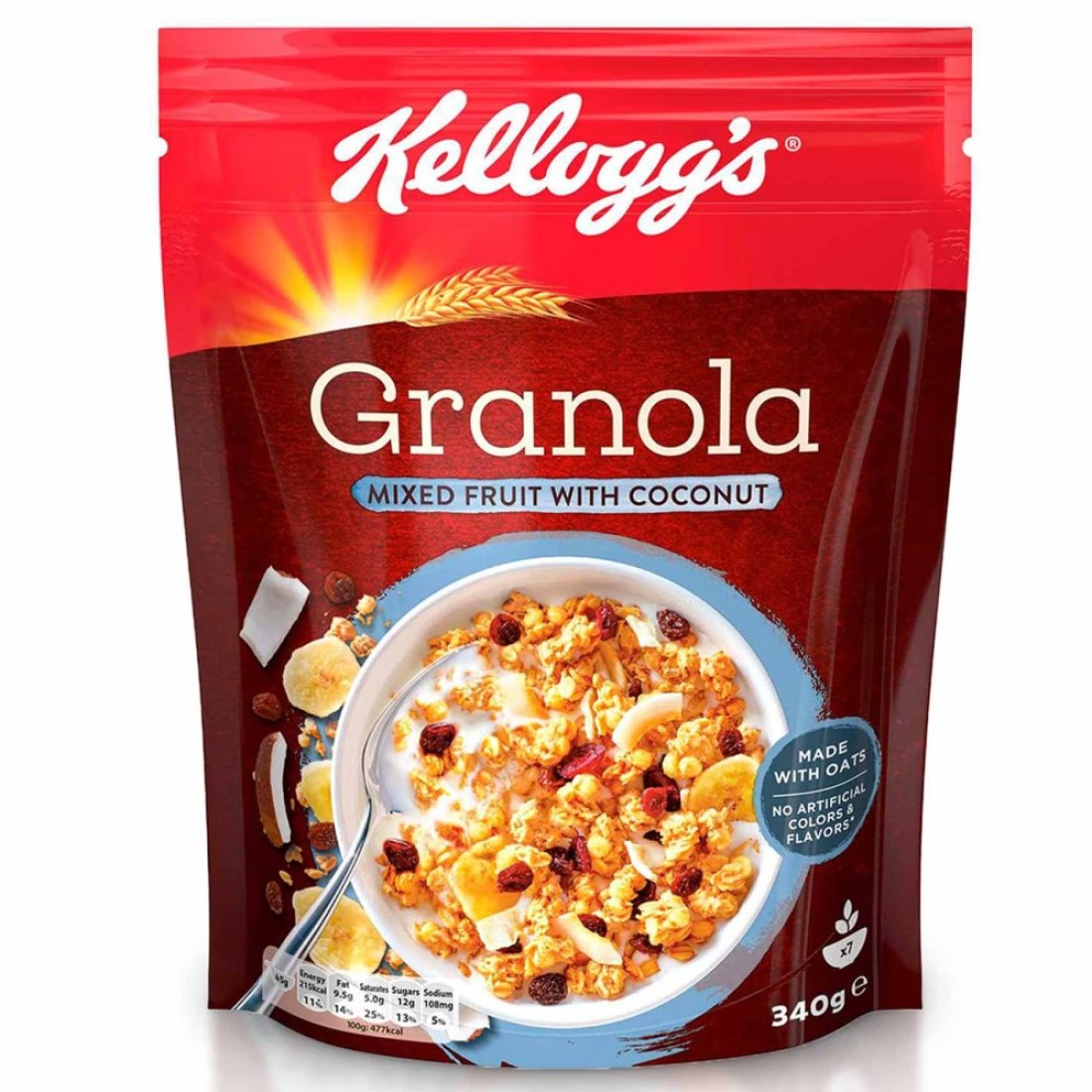 Kellogg&#39;s Granola Mixed Fruit with Coconut Cereal, 340g