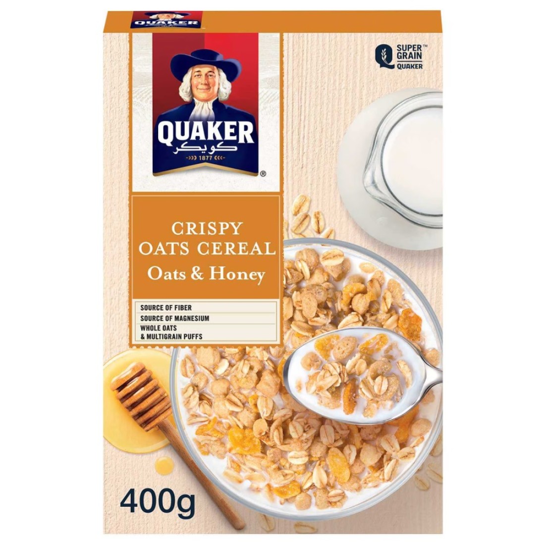 Quaker Crispy Oats Cereal Oats and Honey, 400g