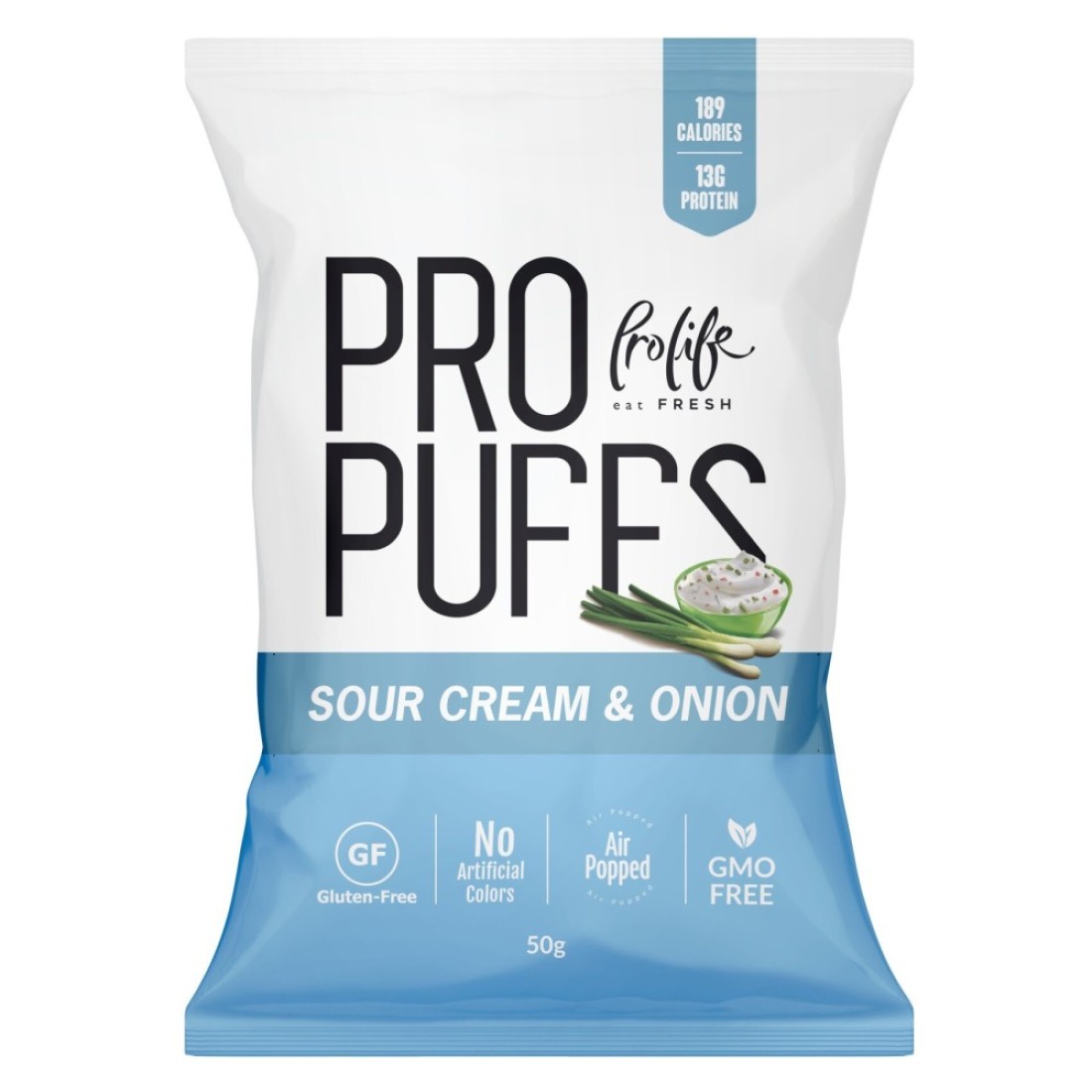 Prolife Pro Puffs Sour Cream And Onion 50g