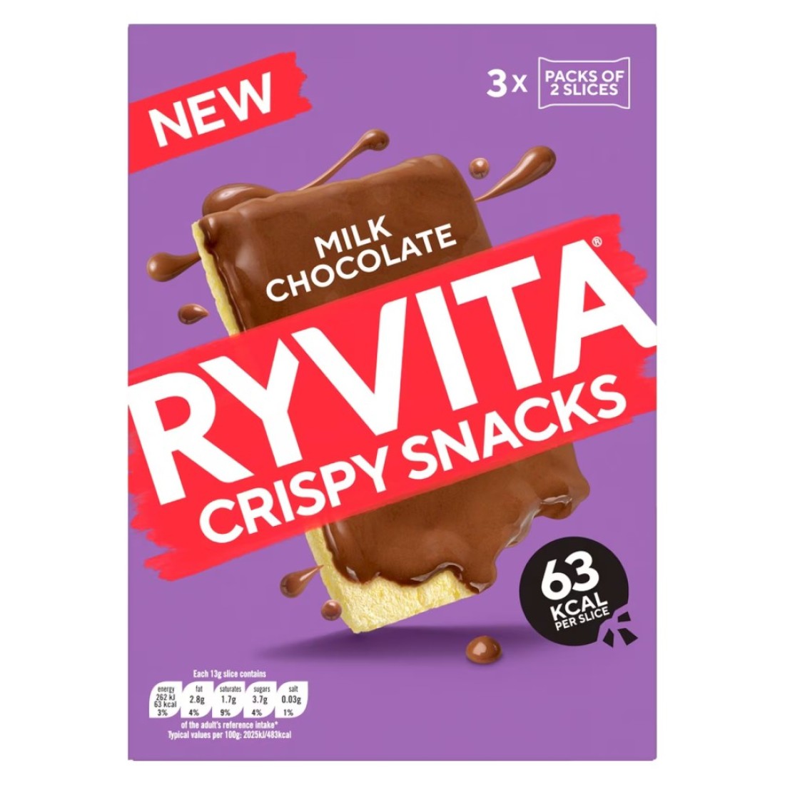 Ryvita Crispy Snacks Milk Chocolate 78g