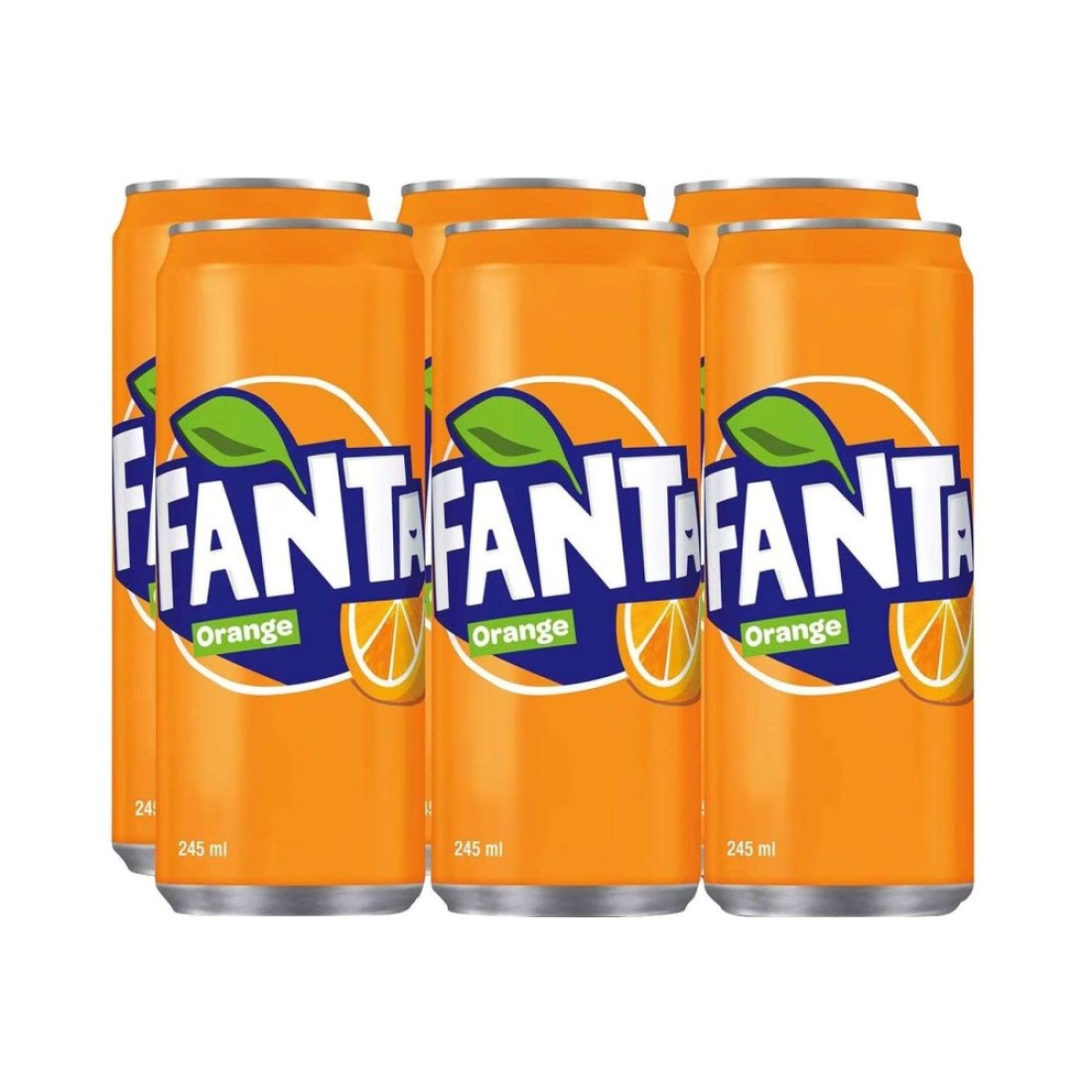 Fanta Orange Carbonated Soft Drink 245ml Pack of 6