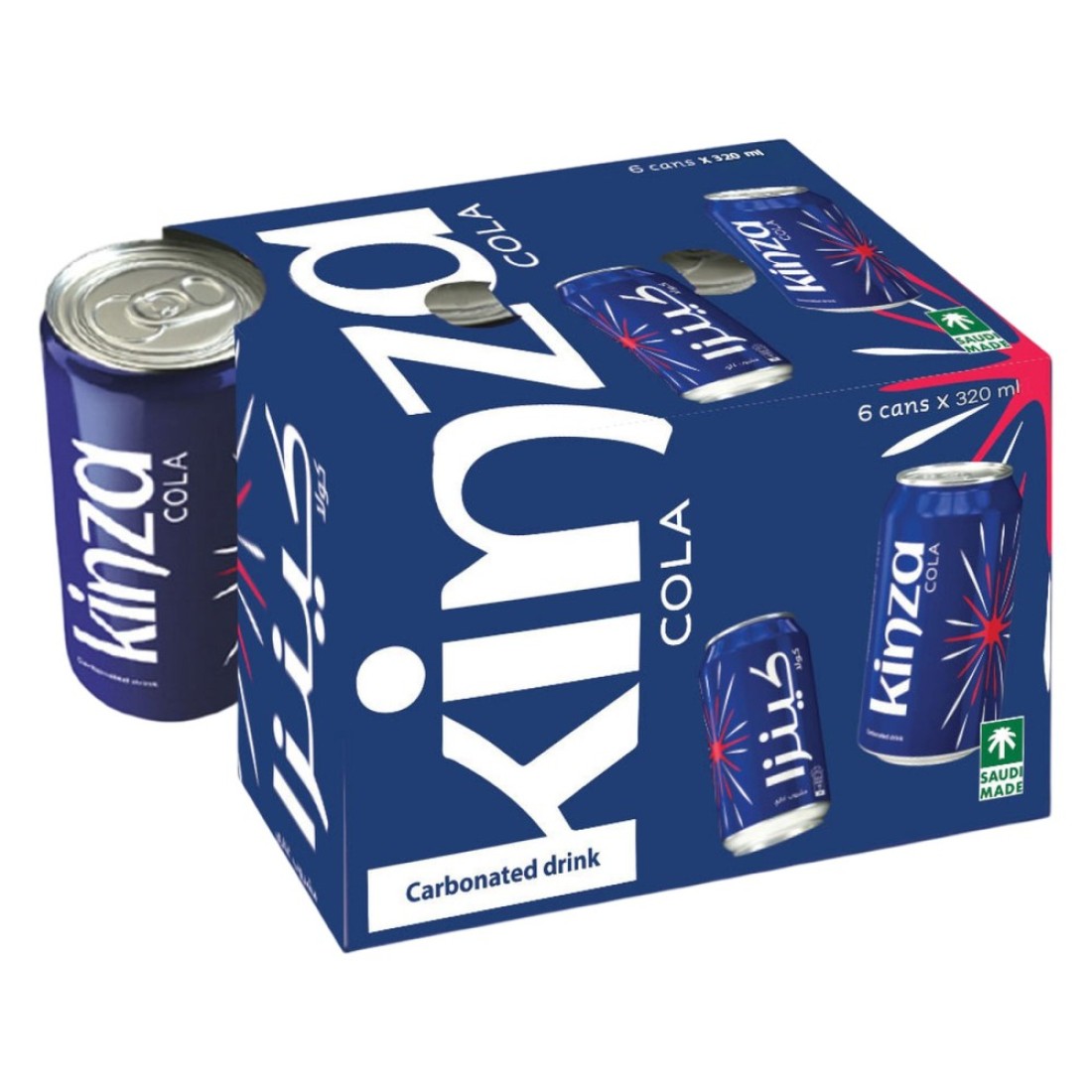 Kinza Carbonated Drink Cans Cola 320ml Pack of 6