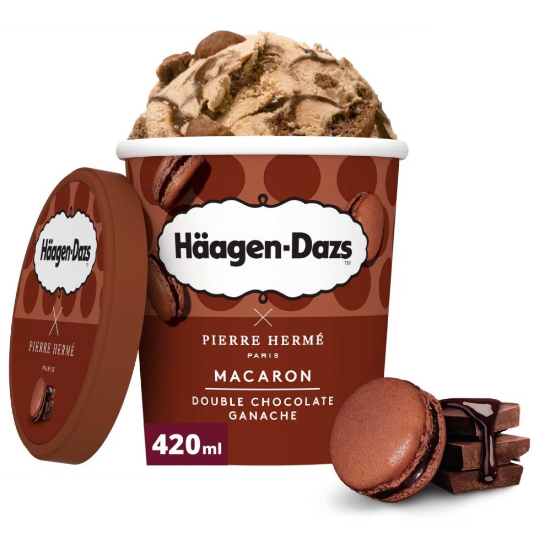 Haagen-Dazs Macaron Double Chocolate Ganache Ice Cream Tub 420ml