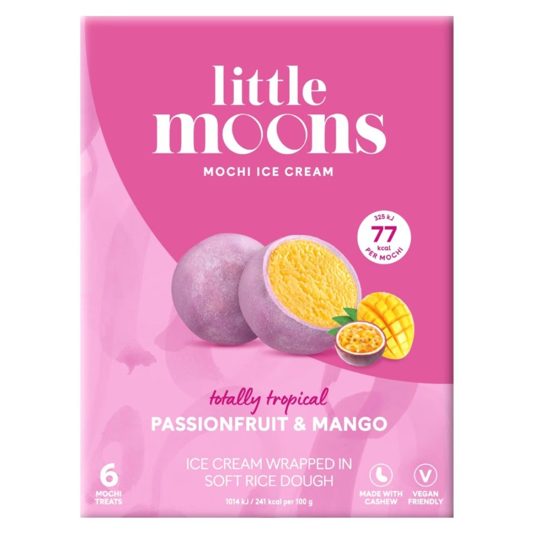 Little Moons Totally Tropical Passionfruit And Mango Mochi Ice Cream 32g Pack of 6