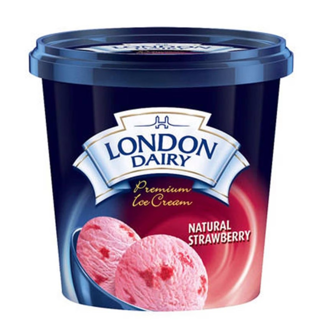 London Dairy Natural Strawberry Flavoured Ice Cream, 1L