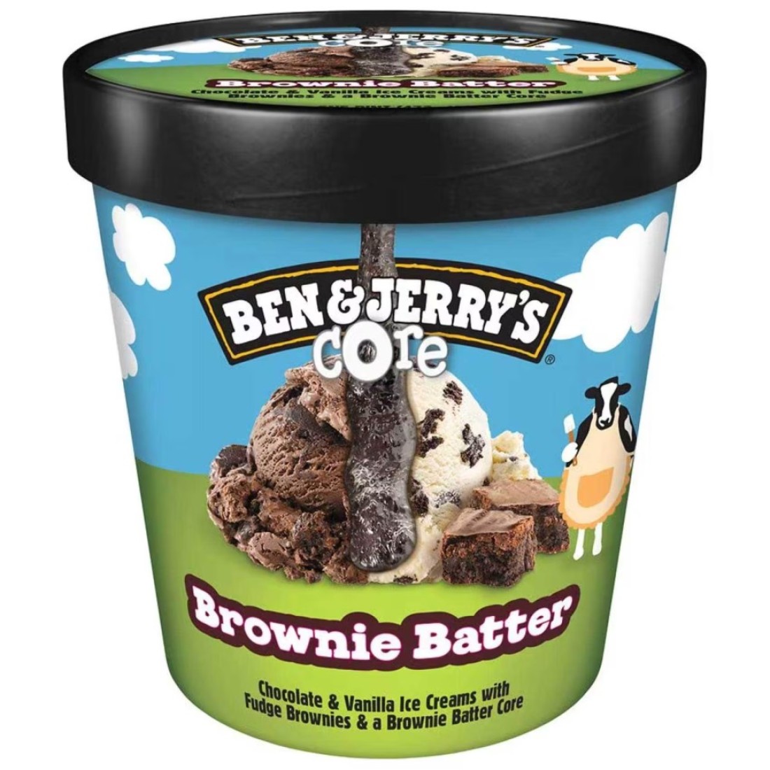 Ben &amp; Jerry&#39;s Brownie Batter Core Ice Cream 473ml