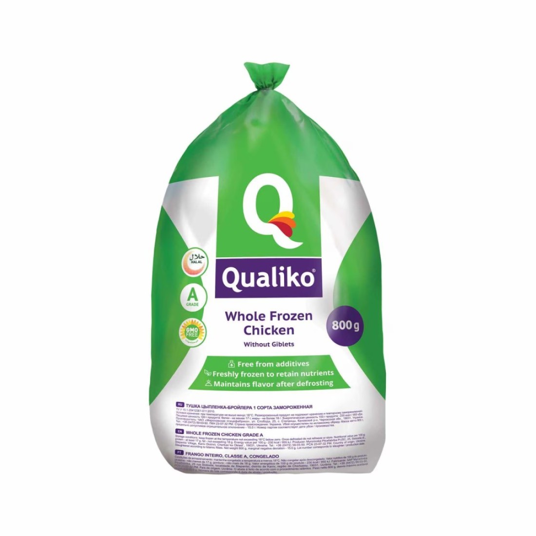 Qualiko Frozen Whole Chicken 800g