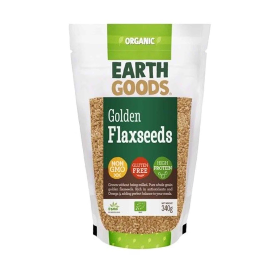 Earth Goods Organic Flax Seeds, 340g