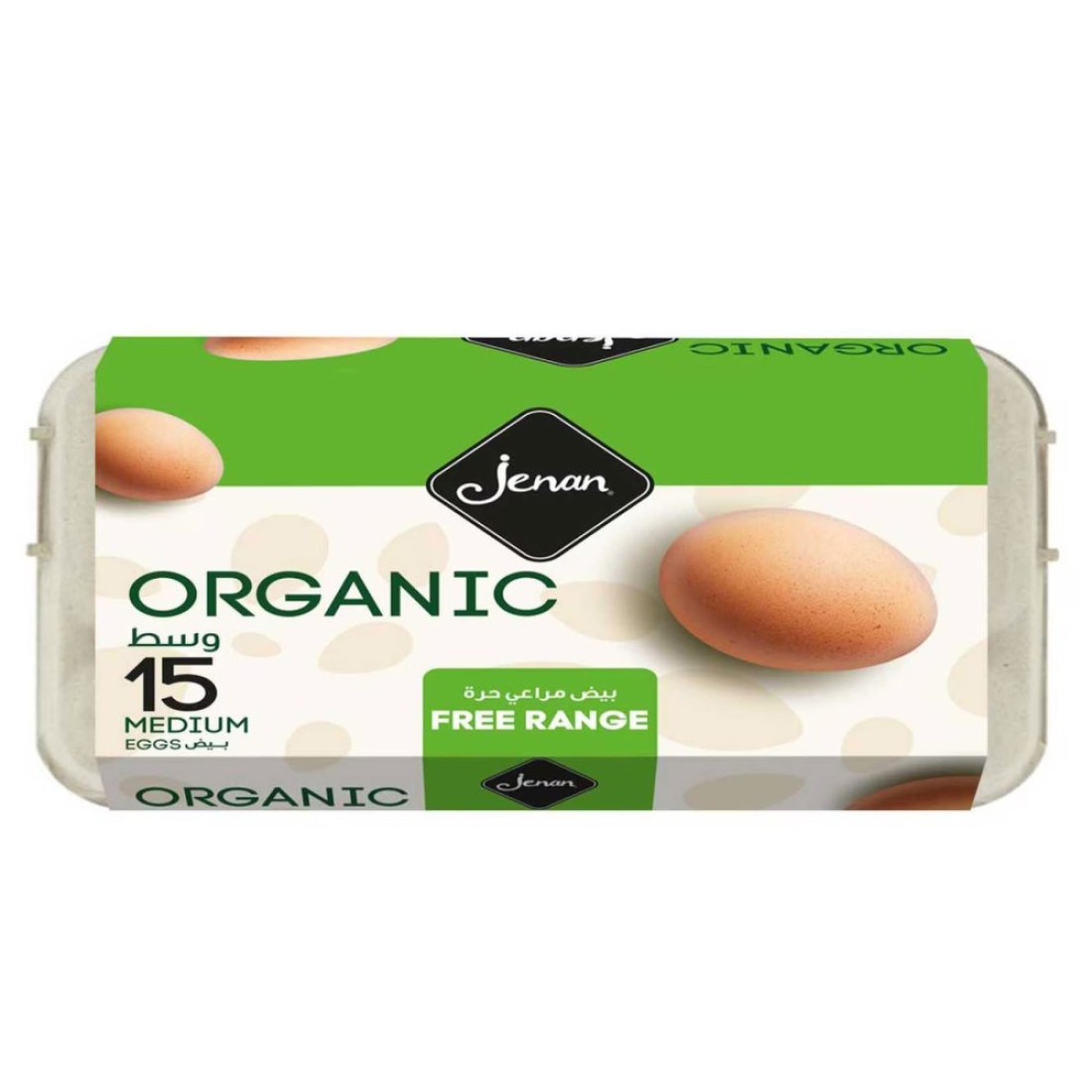 Jenan Organic Free Range Eggs Medium White or Brown 15 PCS