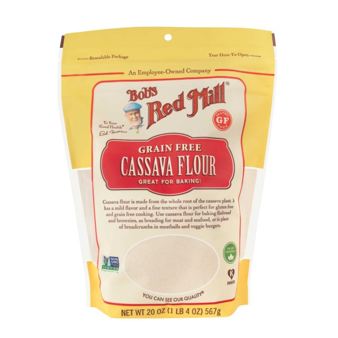 Bob&#39;s Red Mill Grain Free Cassava Flour Gluten Free Non-GMO 567g