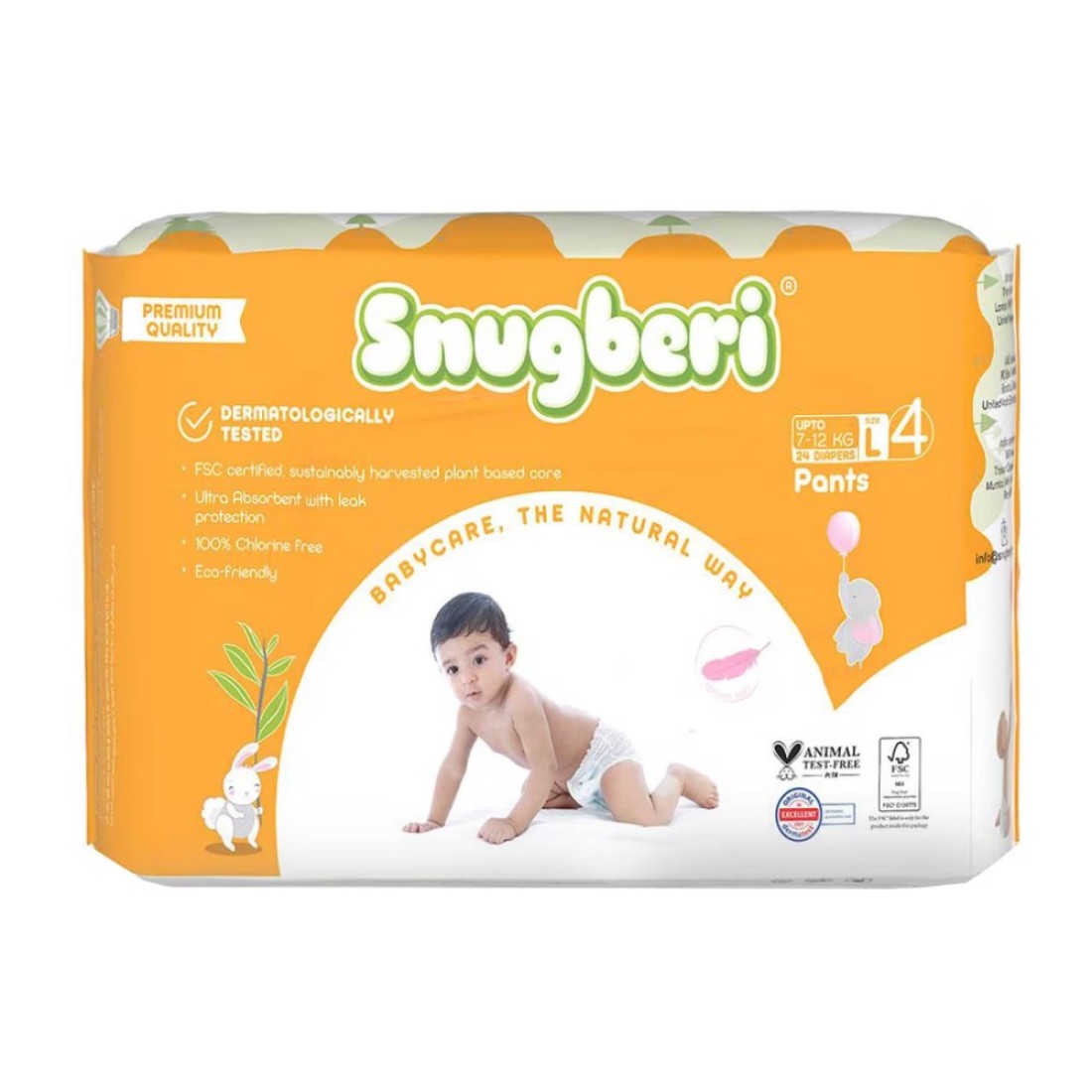 Snugberi Diaper Pants Large Size 4 Up to 7-12kg 24 Pants