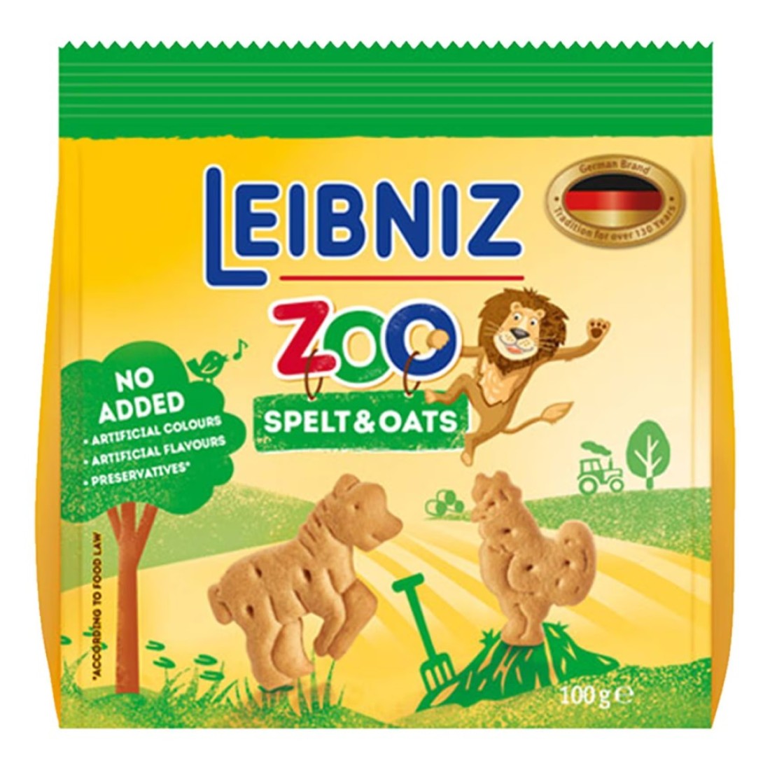 Bahlsen Leibniz Zoo Spelt and Oats Biscuits, 100g
