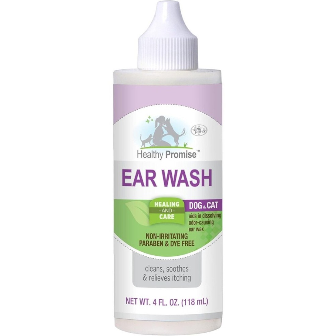 Four Paws Dog Ear Wash &ndash; Gentle Ear Cleaning &amp; Itch Relief for Dogs 118Ml
