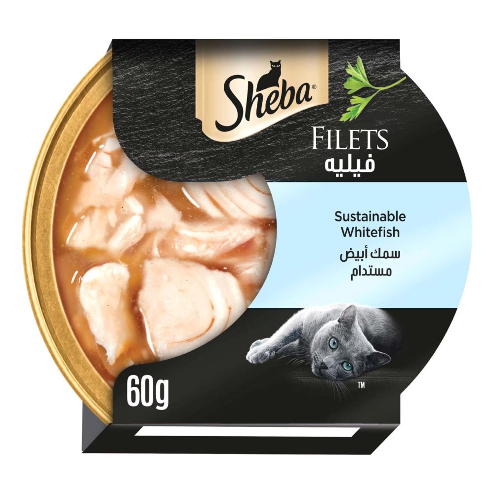 Sheba Filets with Sustainable Whitefish Flavour in Gravy Wet Food for Cat, 60g
