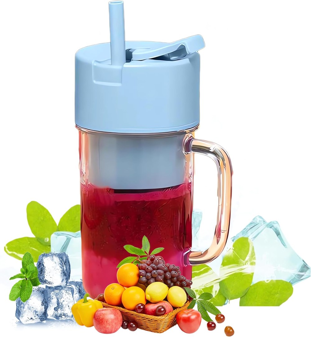FITTO Portable Blender, Mini Juicer for Smoothies & Shakes, Leakproof Design, Rechargeable with 10-Blade System, 340ml Portable Smoothie Blender, Perfect for Travel, Gym, Home Use
