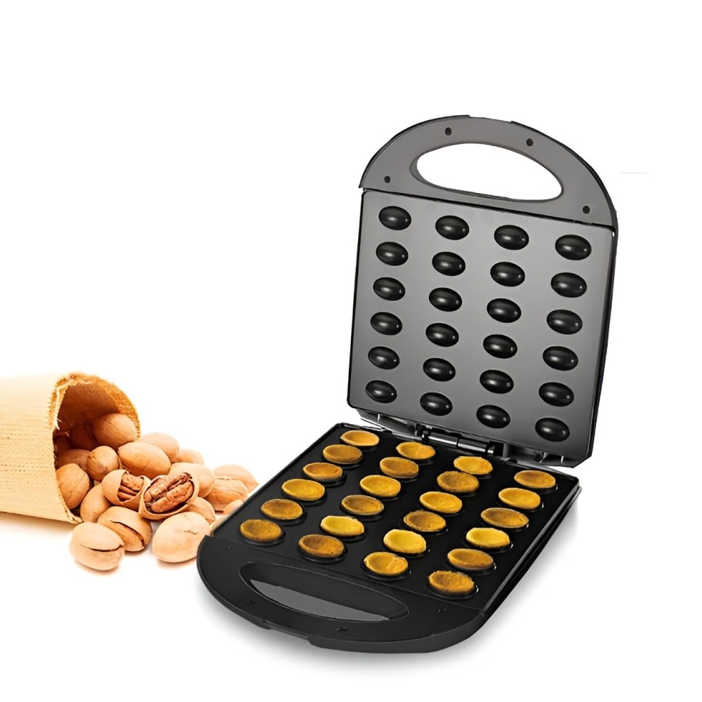 Sprintee Electric Nut Cake Maker 24PCS Automatic Mini Waffle Maker with Non Stick Panel 1400W, Nut Cake Maker Machine, Fast & Easy Snack Baking for Kids and Adults, Easy Snacks Making Machine