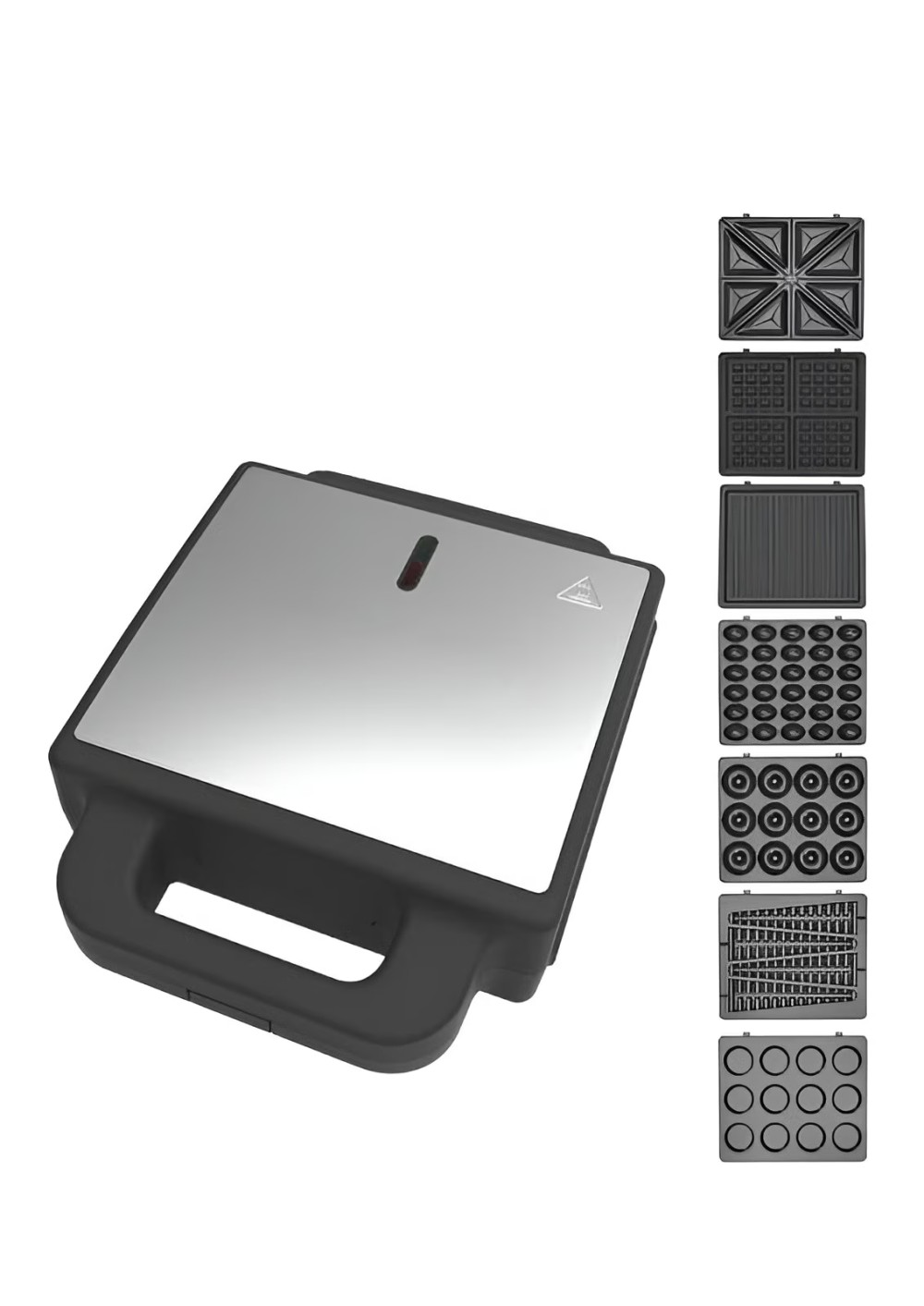 Generic 7-in-1 Sandwich Maker & Multi Snack Machine – 2400W Non-Stick Press with Removable Plates for Waffles, Grill, Toaster, Pancakes, Donuts, Cookies & Cupcakes Easy Clean
