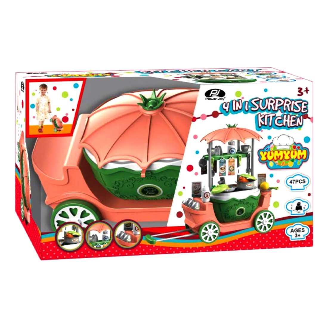 PowerJoy YumYum 4-In-1 Surprise Kitchen Playset Multicolour 47 count