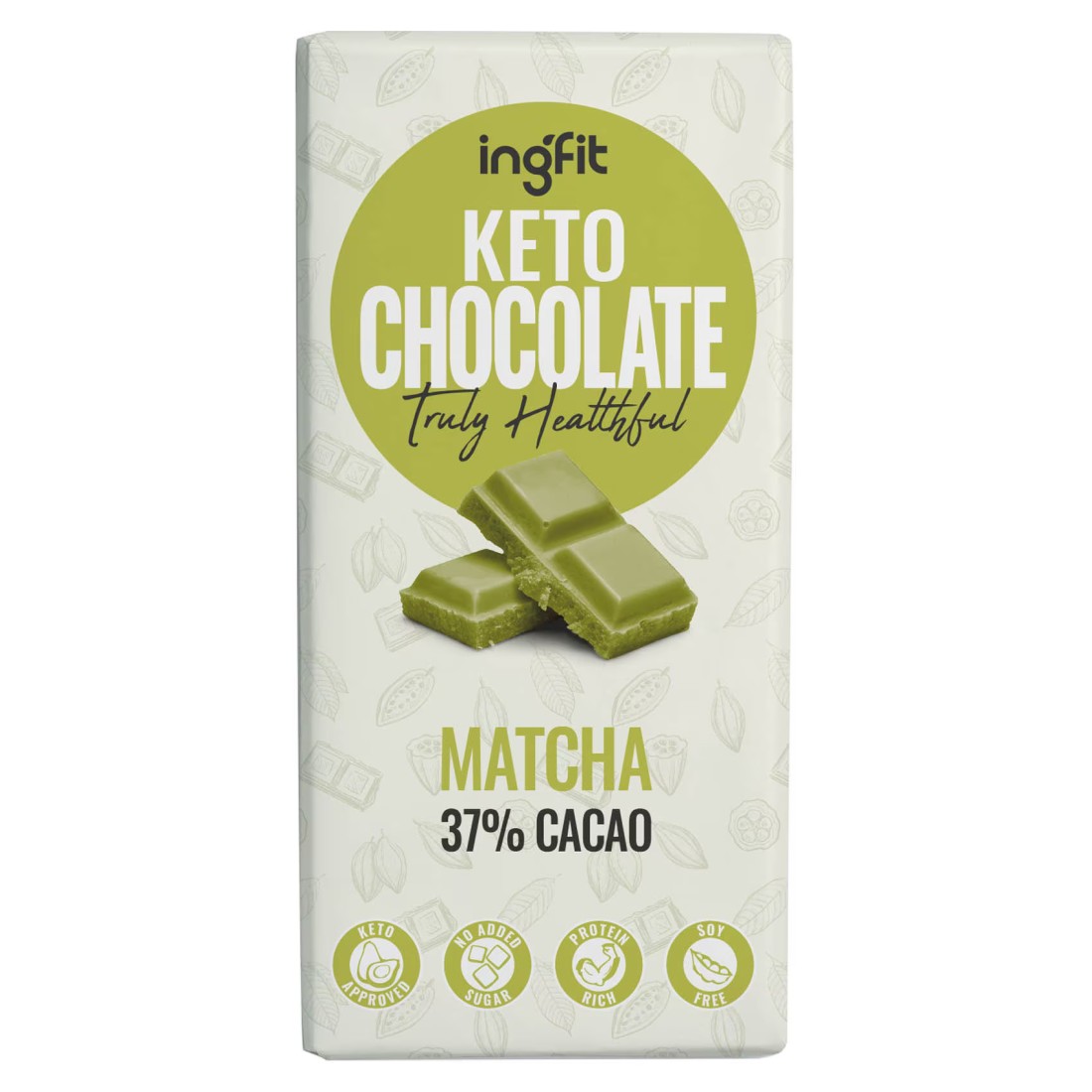 Ingfit Keto Chocolate Matcha 37% Cacao 100g