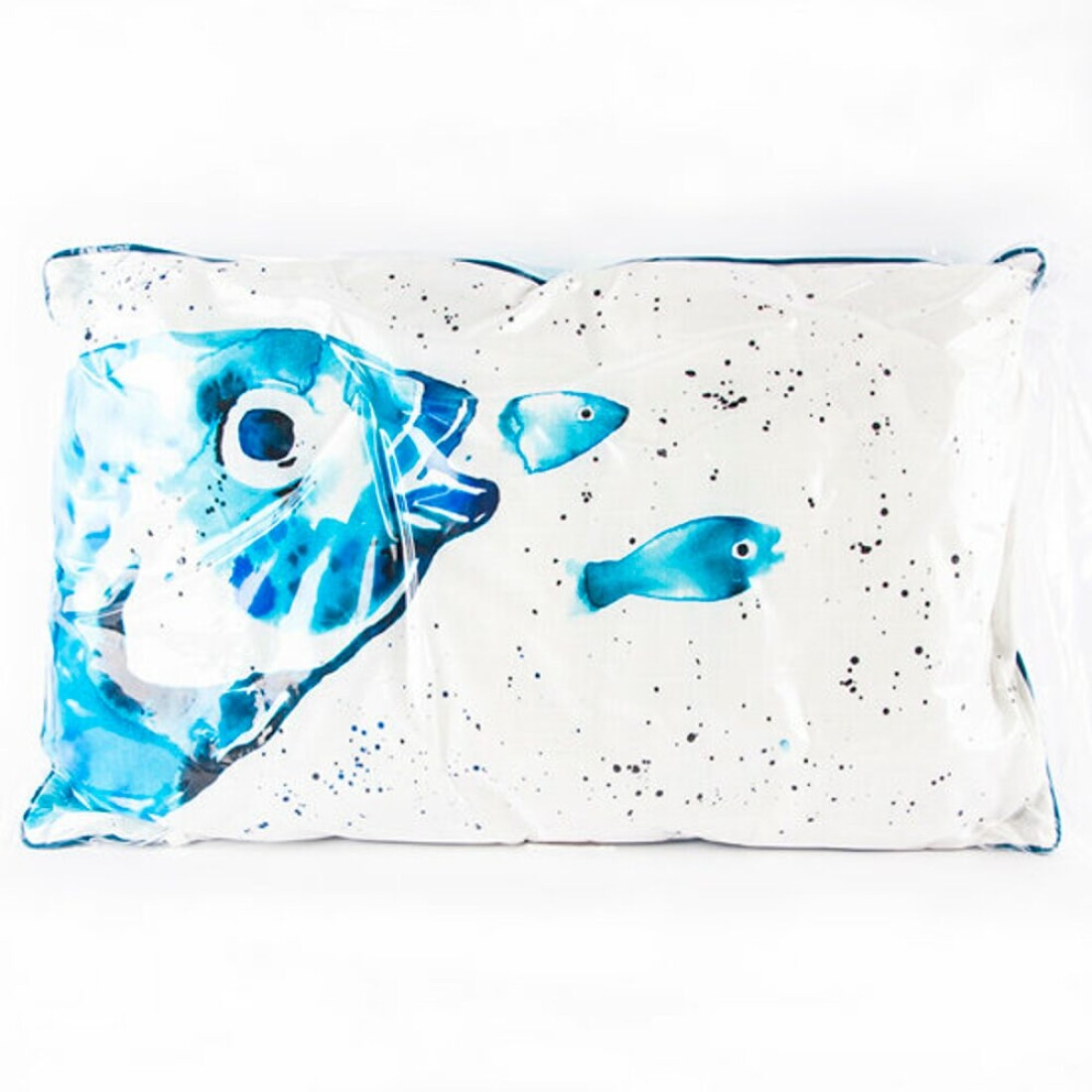 Biggdesign Anemoss Bream Patterned Rectangle Pillow, Fiber Filled, 100% Cotton Fabric, Special Design, Home Decor, Soft and Comfortable, Marine and Marine Themed
