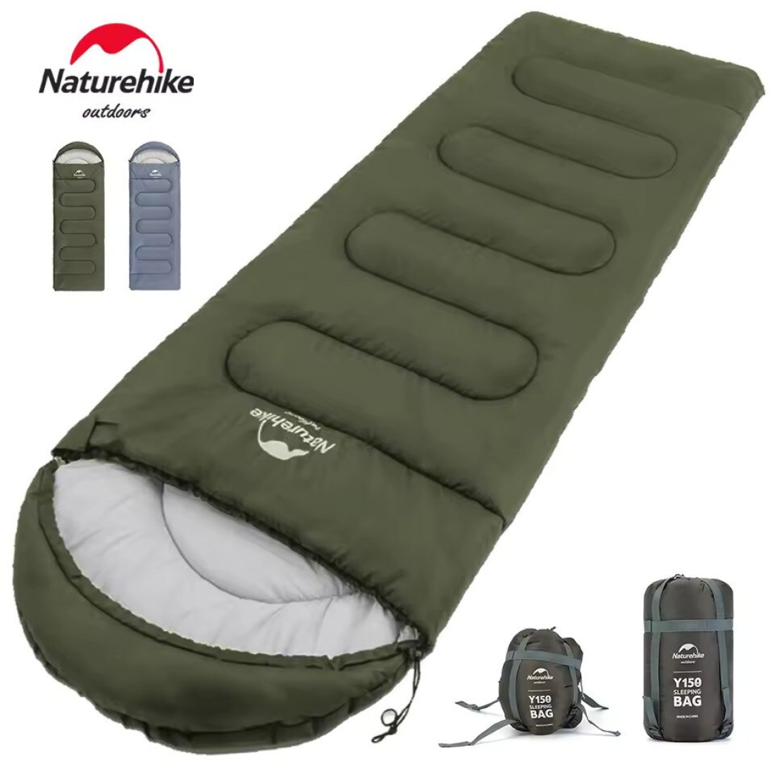 كيس نوم خفيف الوزن من القطن من Naturehike Y150 - كيس نوم مريح للتخييم في الهواء الطلق والمشي لمسافات طويلة والترفيه المنزلي محمول وجيد التهوية وخفيف الوزن