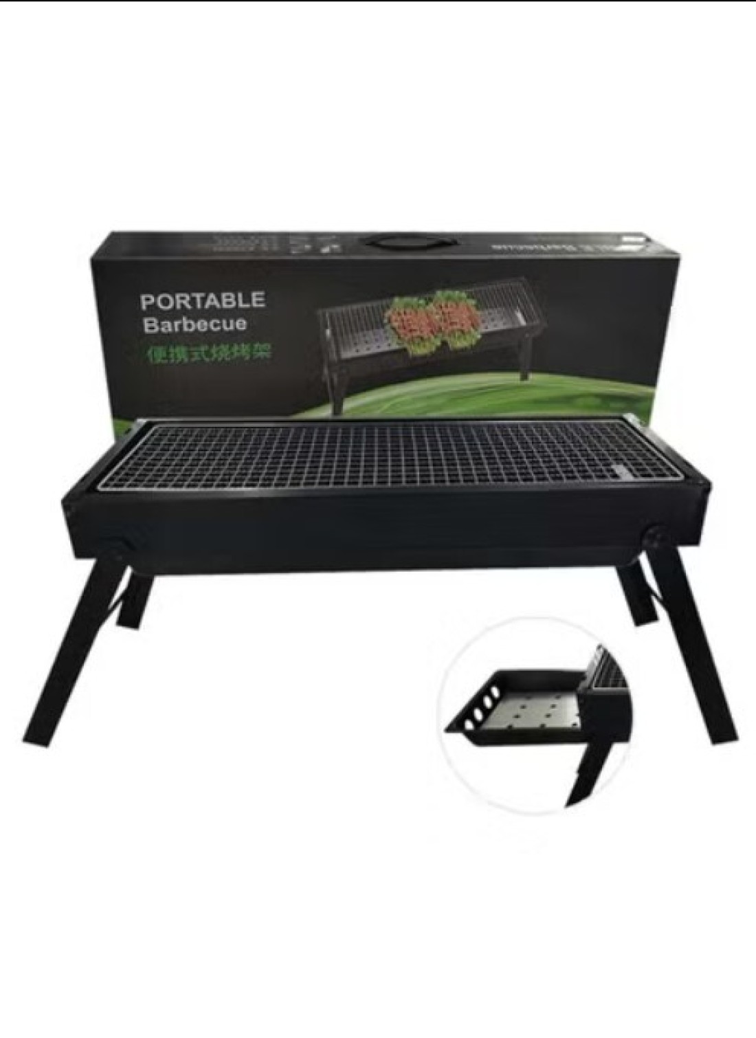 Radiotronics Portable Charcoal Grill, Folding BBQ Grill Multifunction Smokeless for Camping Hiking Picnics Traveling (Large)