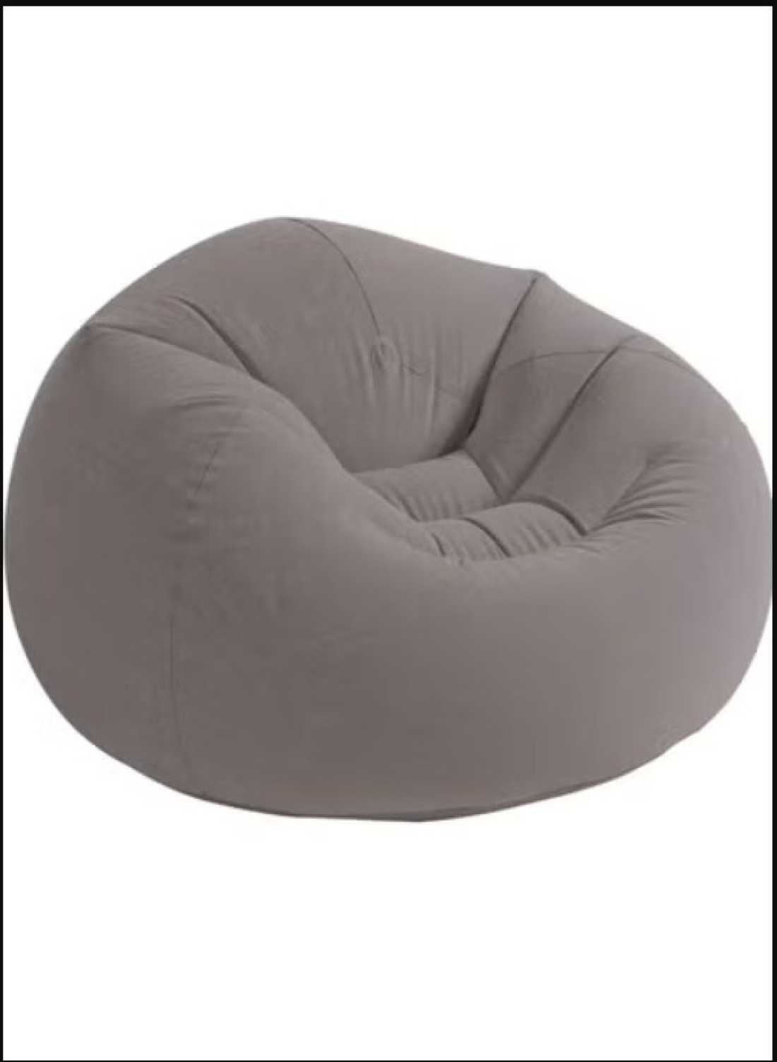 Radiotronics Beanless Bag Chair Inflating Furniture - Bean Bag - 1.14 m x 1.14 m x 71 cm, Grey