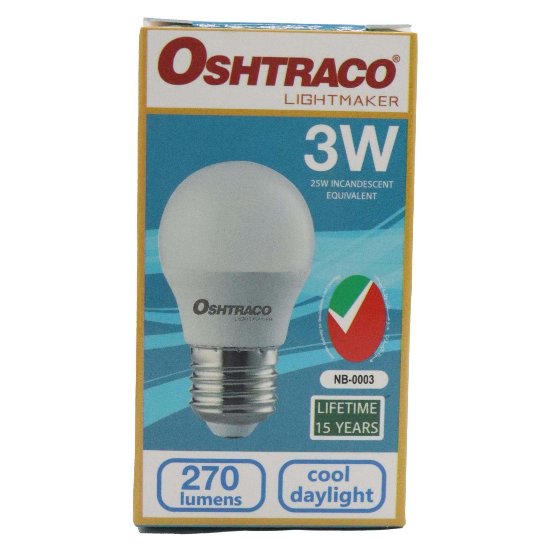 أوشتراكو 3 واط مصباح LED E27 - ضوء النهار البارد