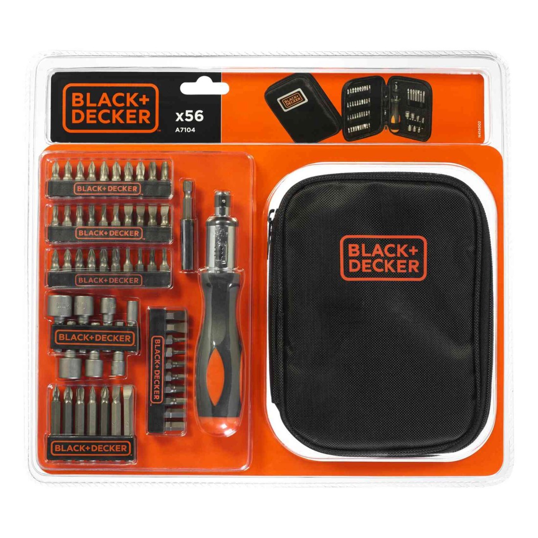 Black+Decker Magnetic Screwdriver With Ratchet Multicolour Set of 56 A7104