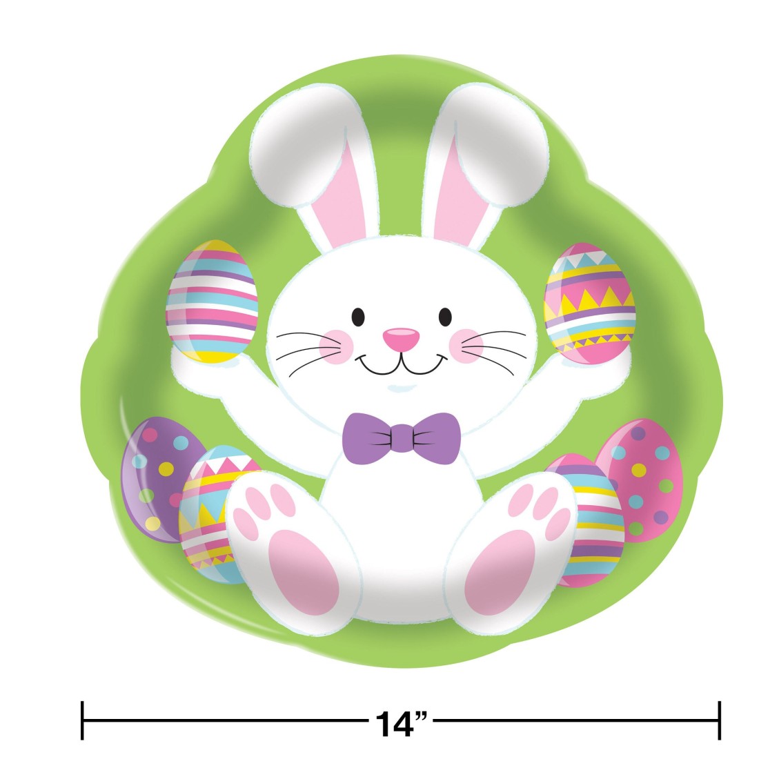 Easter&Spring Clip Strip Deco Platic Tray Bunny 14in 1pc