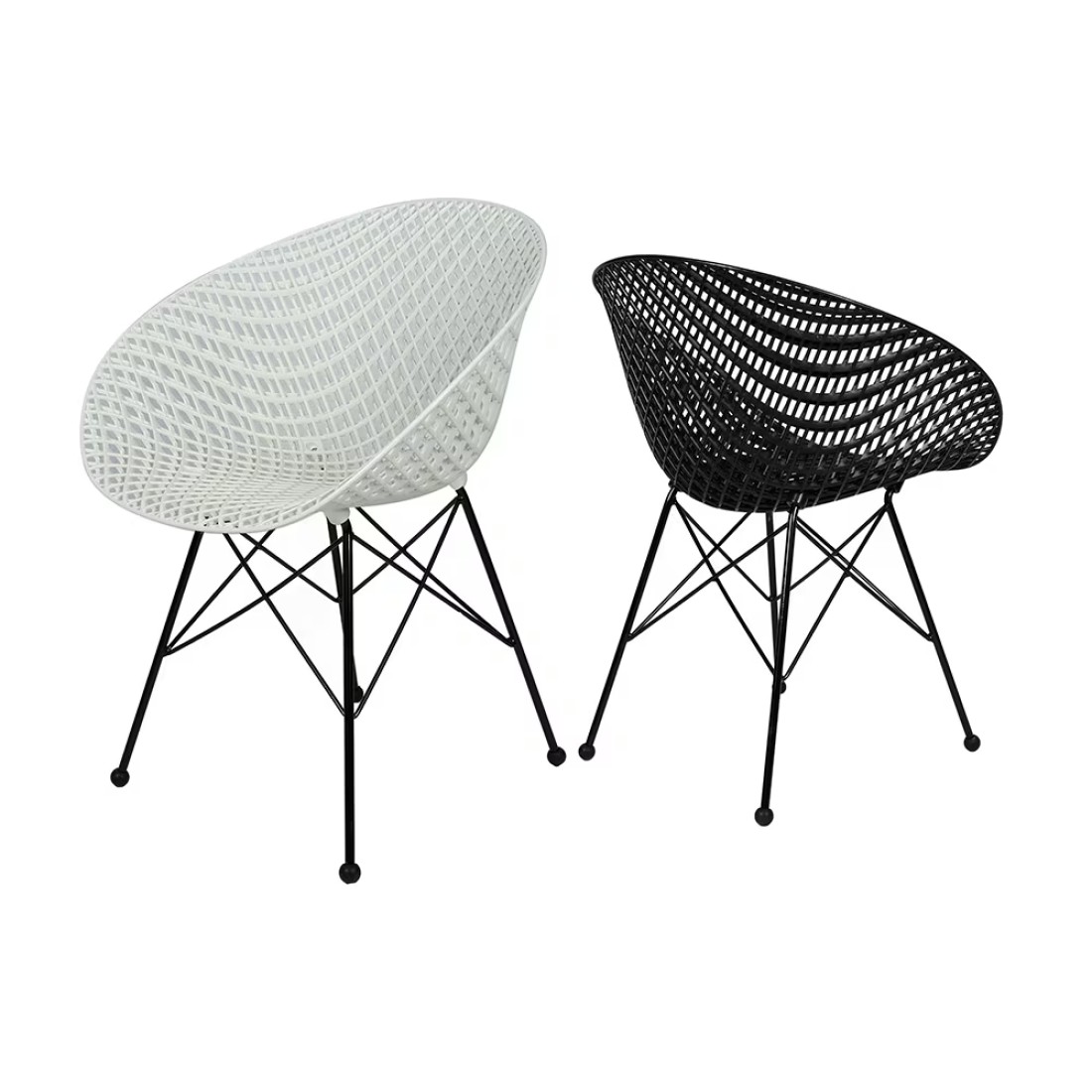 Jeffcoco Furniture industrial stylel Chair Modern Design Dining Chair For Home,Restaurant,Office Desk Reading,Coffee Shop,Indoor Outdoor Chair (White)