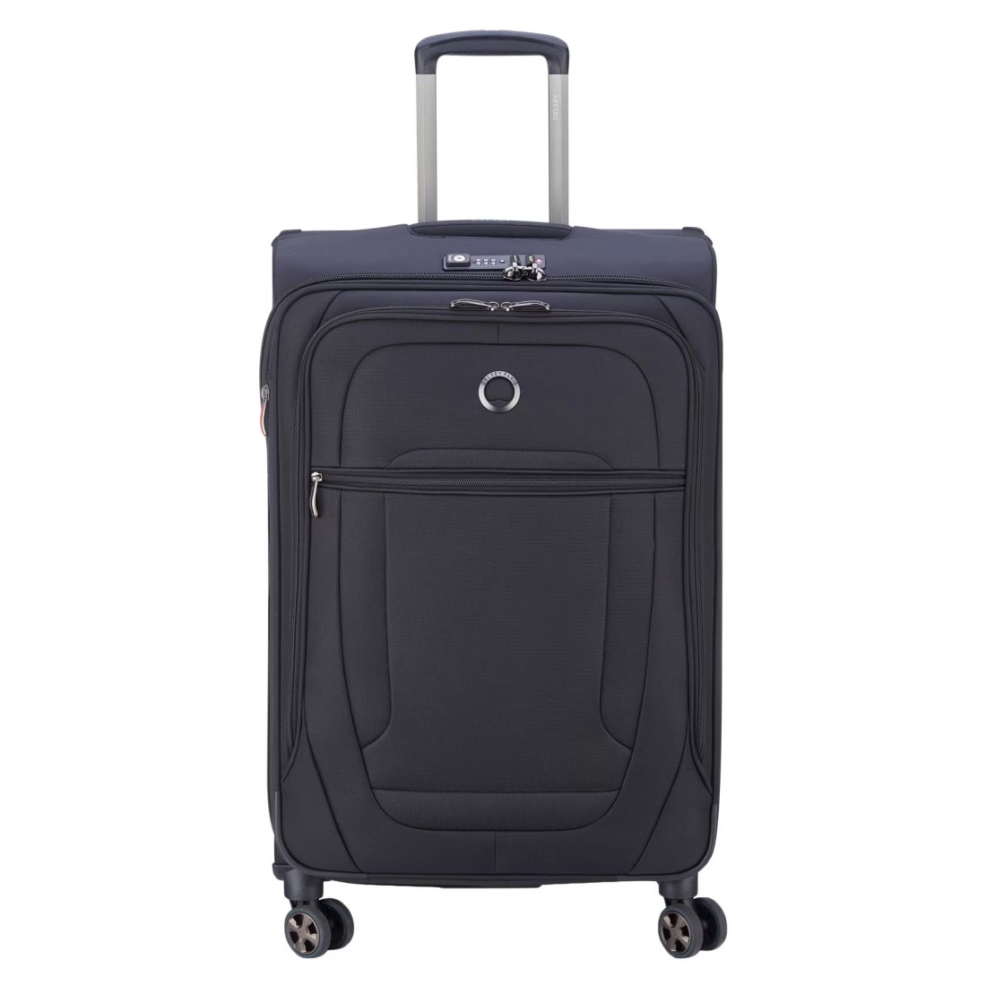 Delsey Helium DLX 4-Wheel Soft Casing Check-In Trolley Black 71cm