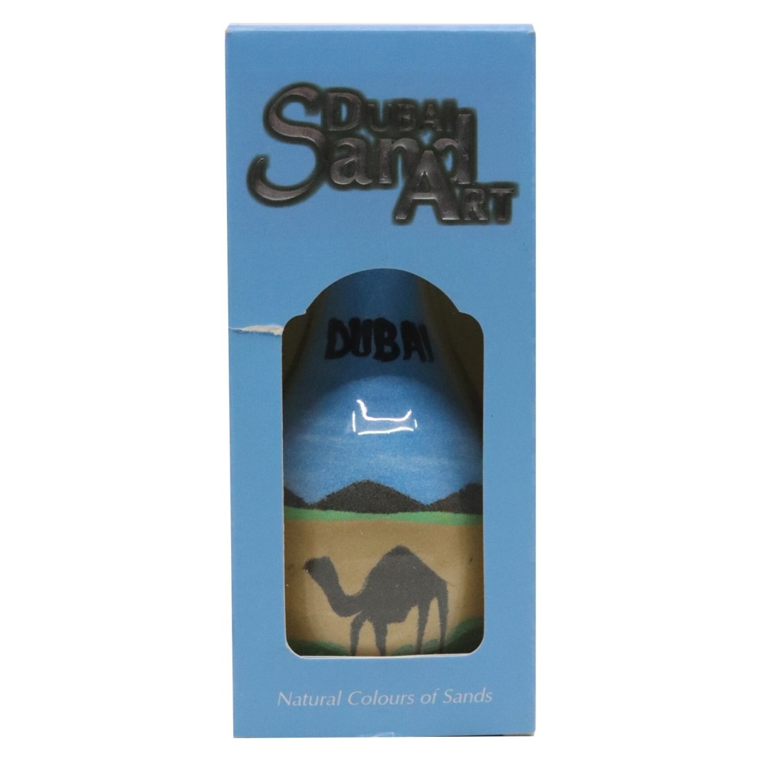 Dubai Sand Art Round Sand Bottle With Sack Medium Multicolour