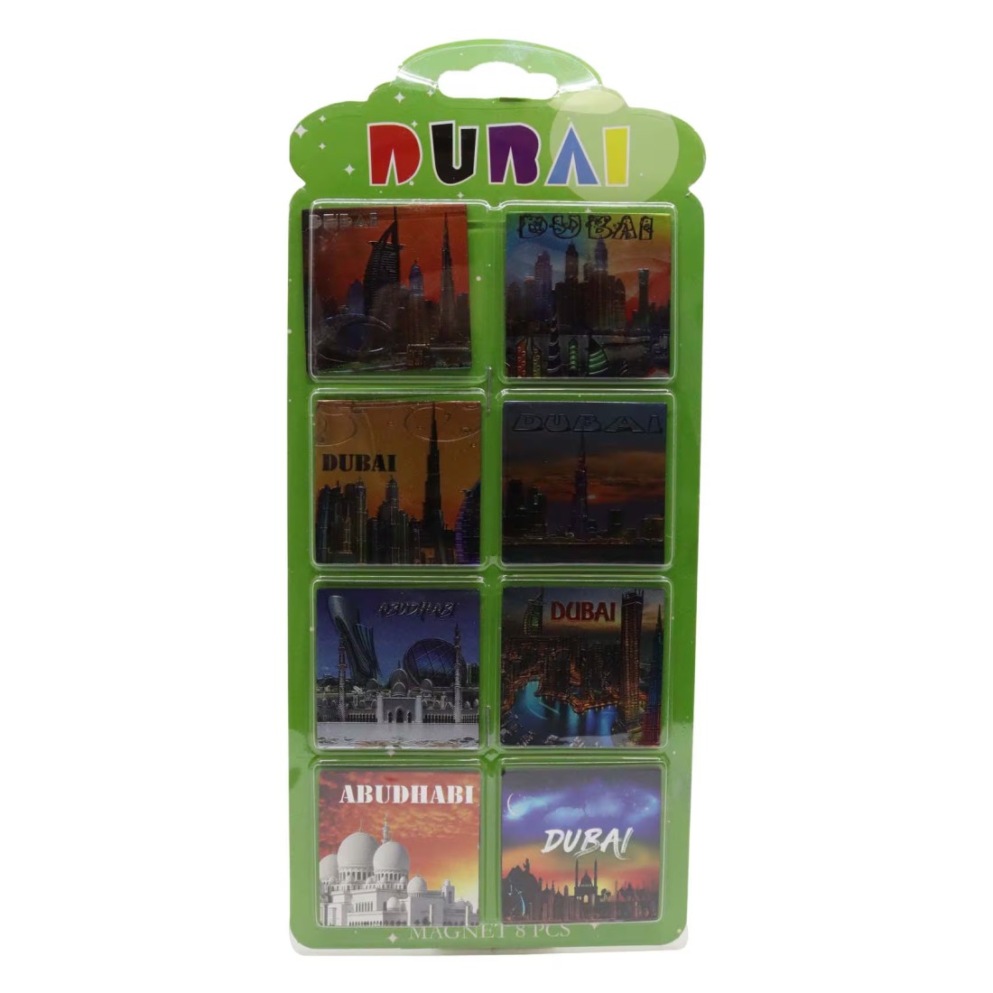 Dubai Themed Decorative Magnet Set Multicolour 8 PCS