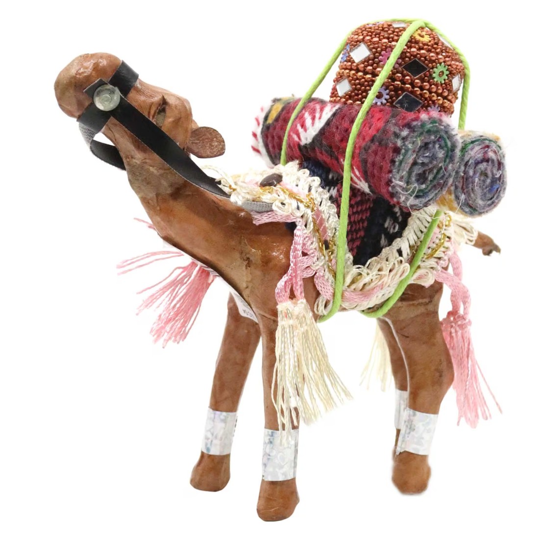 Camel Loaded With Leather Animal Figure Multicolour 10cm