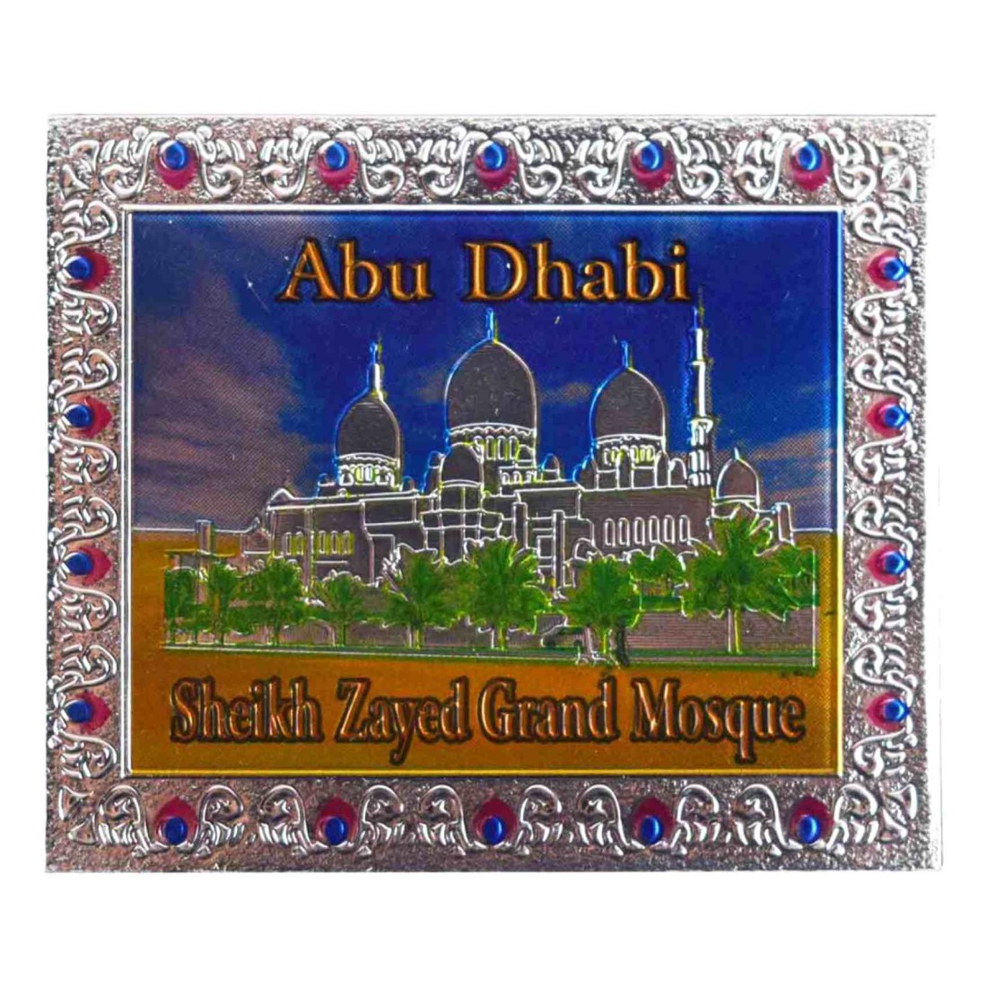 Ahlan UAE Sheikh Zayed Grand Mosque Themed Single Foil Magnet Multicolour